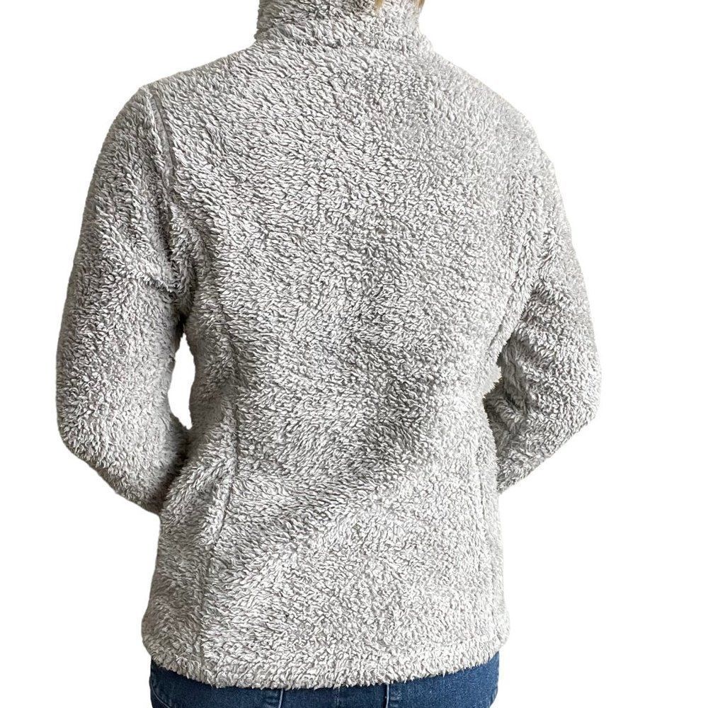 Patagonia Womens Light Gray Deep Pile Quarter Zip Fleece Sweatshirt Sz M - Picture 8 of 8